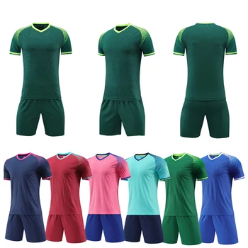 Футбольная одежда, футбольная тренировочная майка, Зеленая одежда, одежда для взрослых и детей, Мужская одежда для мальчиков, комплекты из джерси с коротким рукавом
