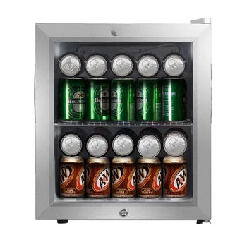 Холодильник для напитков с замком из нержавеющей стали Вместимостью 62 банки