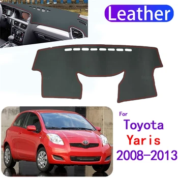 Чехол для приборной панели из искусственной кожи, коврик, ковер, аксессуары для стайлинга автомобилей Toyota Yaris Vitz XP90 2006 ~ 2011 90