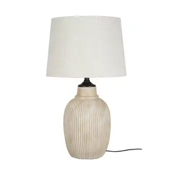 Элегантная настольная лампа с потертой натуральной отделкой в рубчик - идеально подходит для украшения дома или подарков.